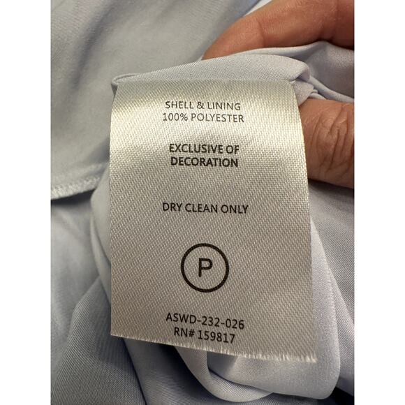 NWT Altar'd State Baby Blue Silky Ruffled Dress Sheer Flowy Feminine Fairy - Picture 7 of 7